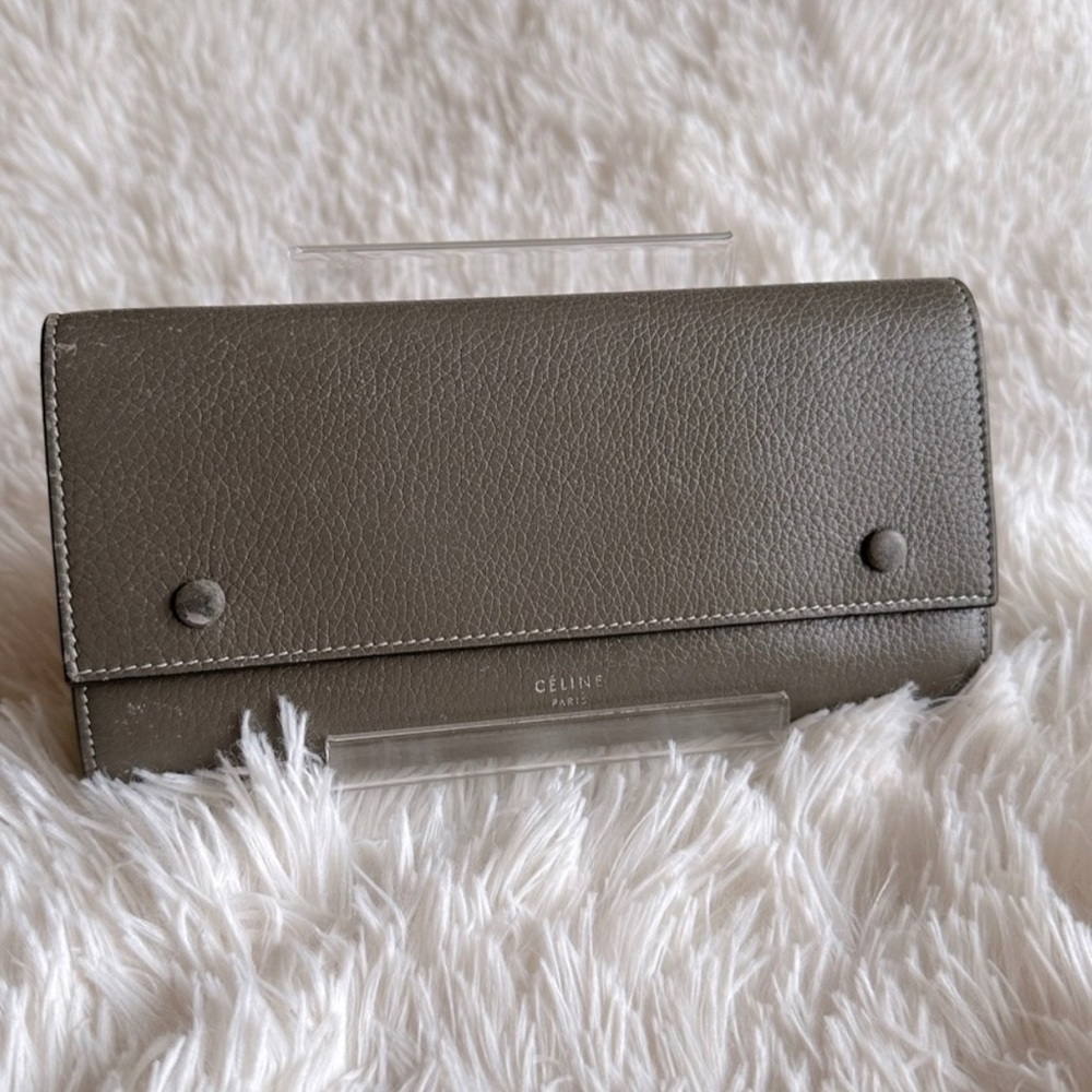 Celine Long Flap Wallet in Grained Calfskin